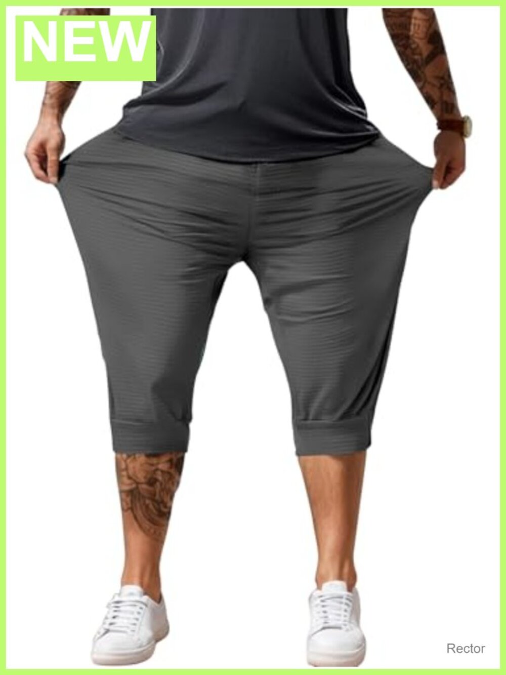 Men's Capri Pants 3/4 Jogger Sport Shorts Quick-Dry Athletic